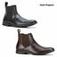 Mens Hush Puppies Chelsea Extra Wide Mens Black Mahogancy Tan Leather Boots