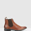 Mens Hush Puppies Chelsea Extra Wide Mens Black Mahogancy Tan Leather Boots