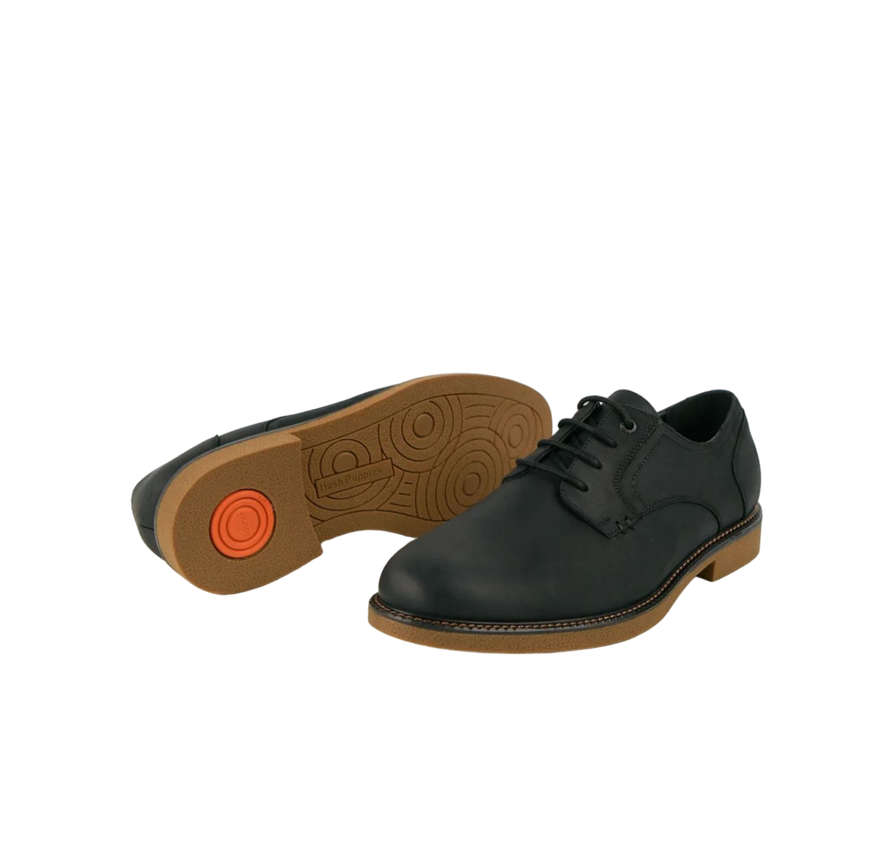 Mens Hush Puppies Manchester Black Rub Dress Formal Lace Up Shoes