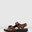 Mens Hush Puppies Simmer Brown Greystone Grey Tan Sandals Leather Shoes