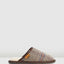Mens Hush Puppies Sled Slippers Slip On Shoes Natural Plaid Leather Wool