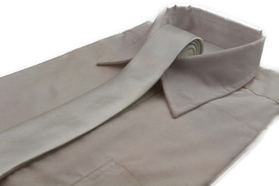 Mens Ivory 5cm Skinny Plain Neck Tie