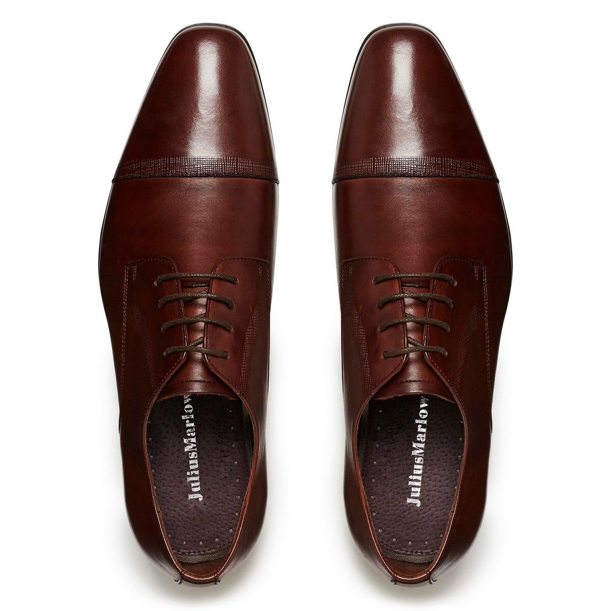 Mens Julius Marlow Jaded Work Leather Brown / Black Mens Lace Up Dress Shoes