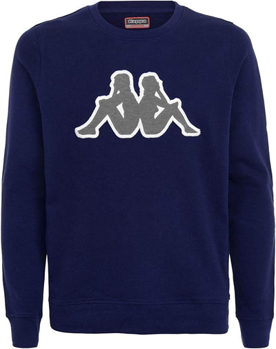 Mens Kappa Tarvit Logo Sweatshirt 922 Jumper Pullover Blue/Grey