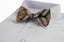 Mens Latte Plaid Patterned Bow Tie