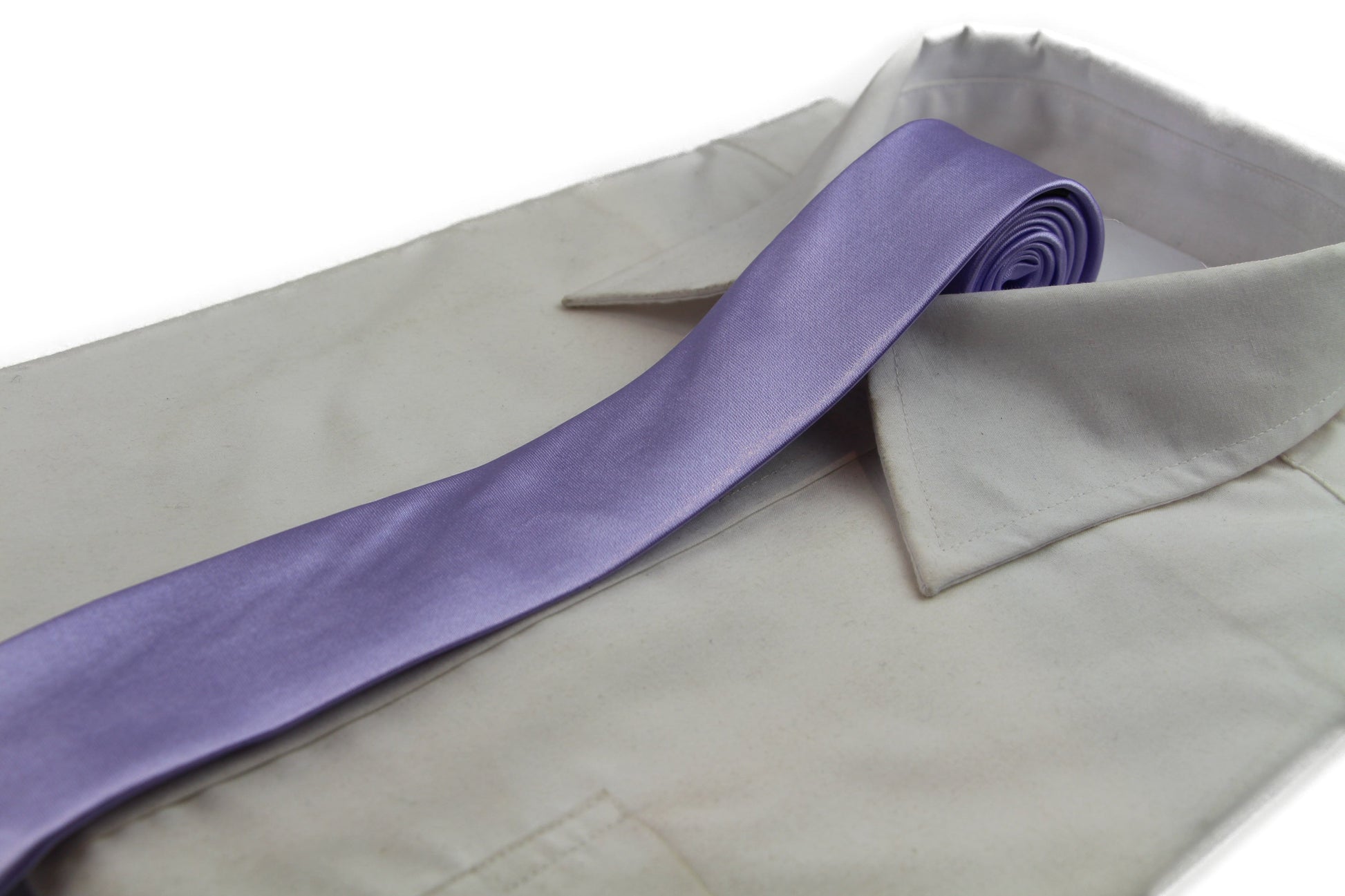 Mens Lavender 5cm Skinny Plain Neck Tie