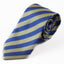 Mens Light Blue & Lemon Striped Elegant Patterned 8cm Neck Tie