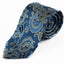 Mens Light Blue & Light Yellow Unique Paisley Patterned 8cm Neck Tie