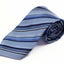Mens Light Blue & Navy Striped 8cm Patterned Neck Tie