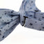 Mens Light Blue Preppy Leaf & Dots Patterned Cotton Bow Tie