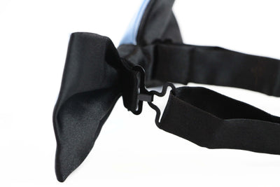 Mens Light Blue Two Tone Layered Bow Tie