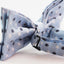 Mens Light Blue White Black & White Polka Dots Patterned Bow Tie