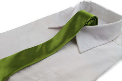 Mens Light Green 5cm Skinny Plain Neck Tie