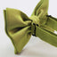 Mens Light Green Plain Coloured Checkered Bow Tie