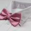Mens Light Pink Plain Coloured Bow Tie With White Polka Dots