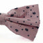 Mens Light Pink Preppy Leaf & Dots Patterned Cotton Bow Tie
