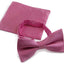 Mens Light Pink With Silver Stars Matching Bow Tie & Pocket Square Set