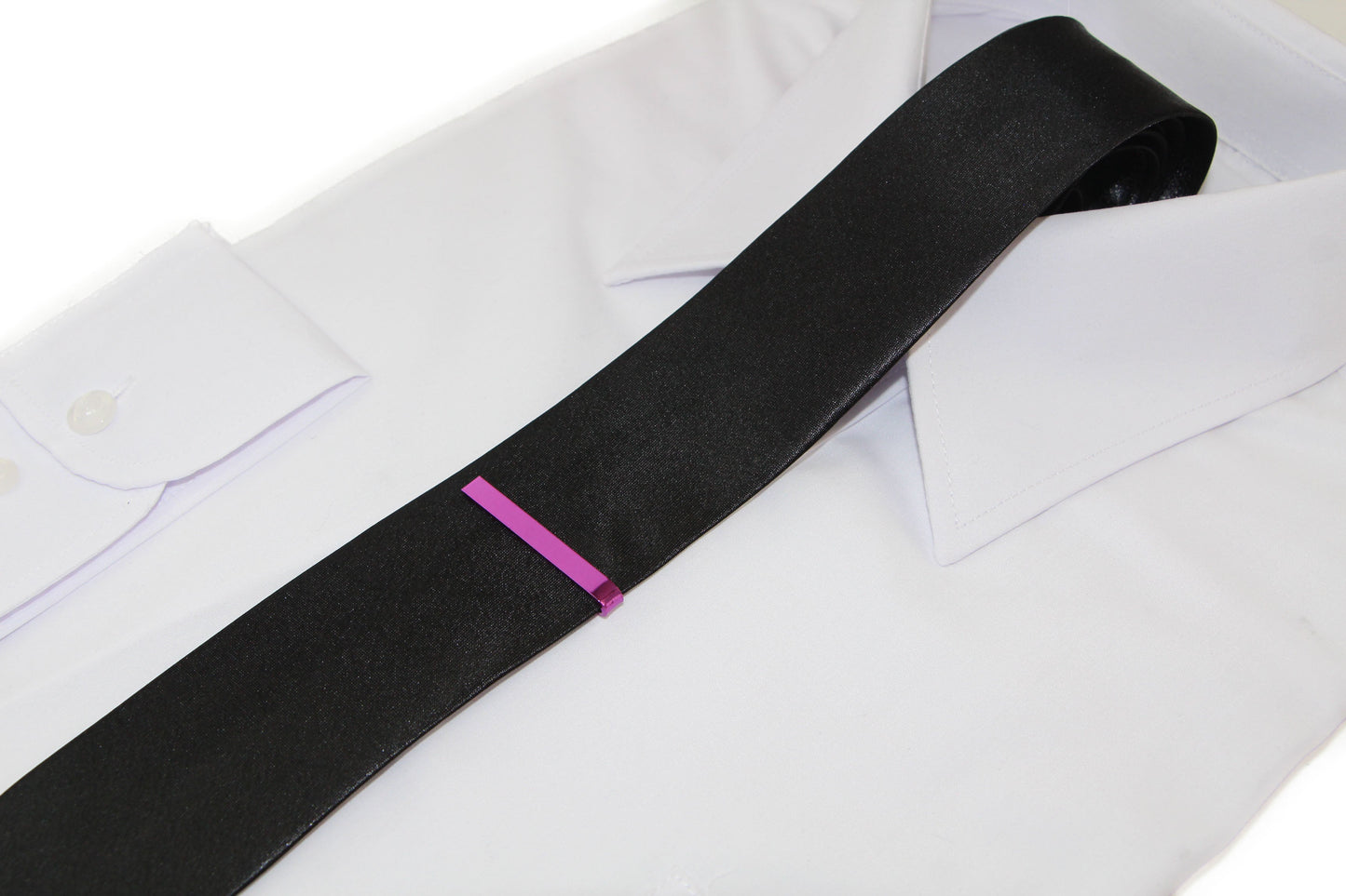 Mens Magenta Tie Clip Clasp