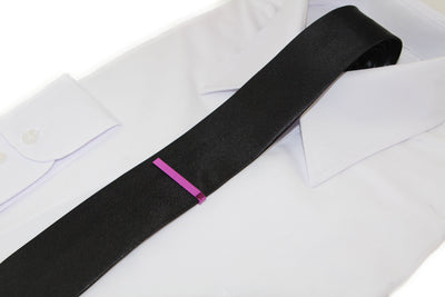 Mens Magenta Tie Clip Clasp