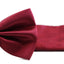 Mens Maroon Plain Coloured Checkered Bow Tie & Matching Pocket Square Set