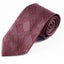 Mens Maroon & Silver Striped Squares Patterned 8cm Neck Tie