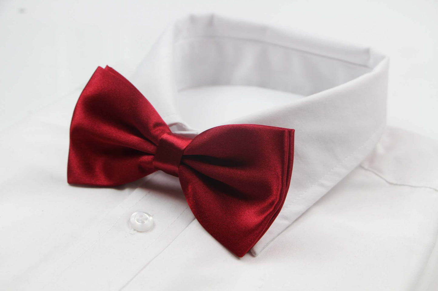 Mens Maroon Solid Plain Colour Bow Tie