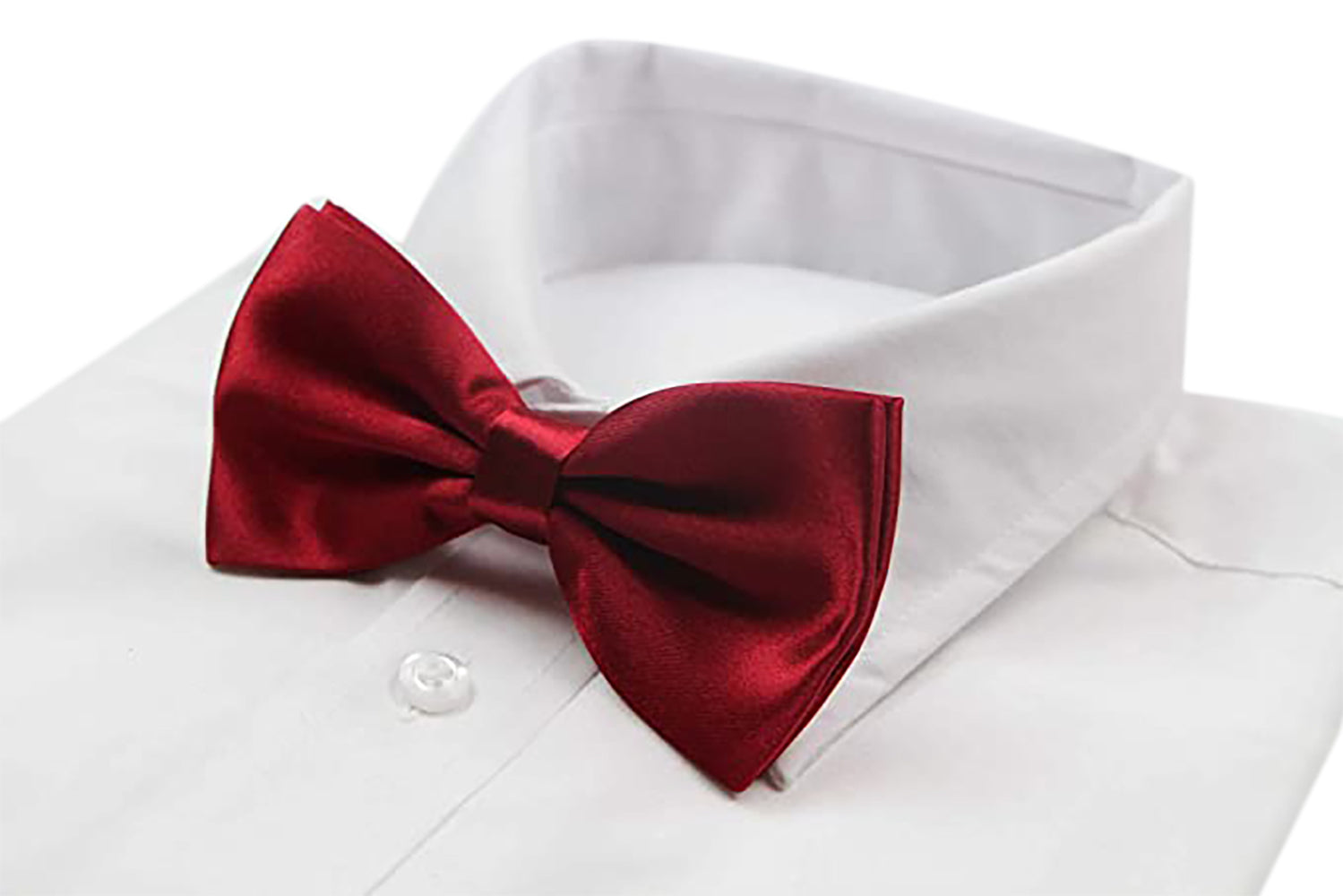 Mens Maroon Solid Plain Colour Bow Tie