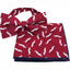 Mens Maroon & White Moustache Cotton Bow Tie & Pocket Square Set