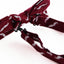 Mens Maroon & White Moustache Cotton Bow Tie & Pocket Square Set