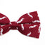 Mens Maroon & White Moustache Cotton Bow Tie & Pocket Square Set