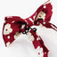 Mens Maroon With Cream Flowers Cotton Bow Tie & Pocket Square Set