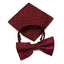 Mens Maroon With Silver Stars Matching Bow Tie & Pocket Square Set