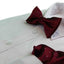Mens Maroon With Silver Stars Matching Bow Tie & Pocket Square Set