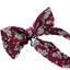 Mens Maroon With White Flowers Cotton Bow Tie & Pocket Square Set