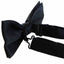 Mens Matt Solid Plain Black Colour Bow Tie
