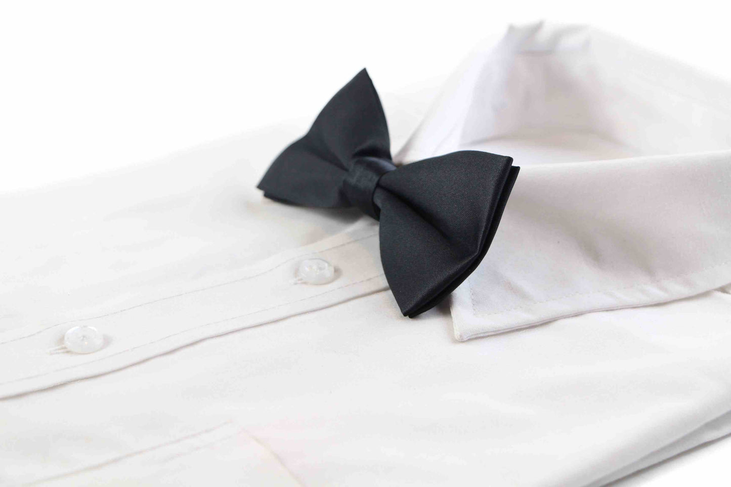 Mens Matt Solid Plain Black Colour Bow Tie