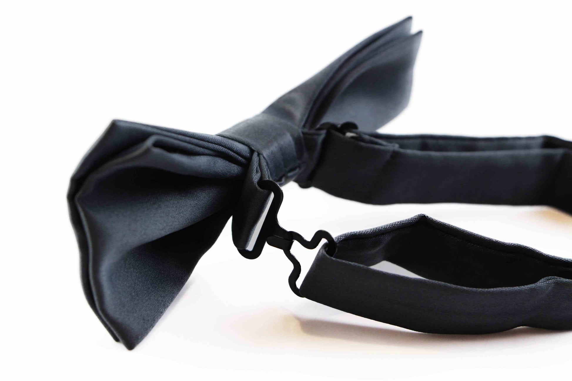 Mens Matt Solid Plain Gunmetal Colour Bow Tie