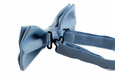 Mens Matt Solid Plain Light Blue Colour Bow Tie