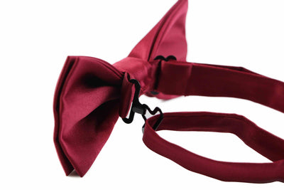 Mens Matt Solid Plain Maroon Colour Bow Tie