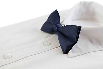 Mens Matt Solid Plain Navy Colour Bow Tie