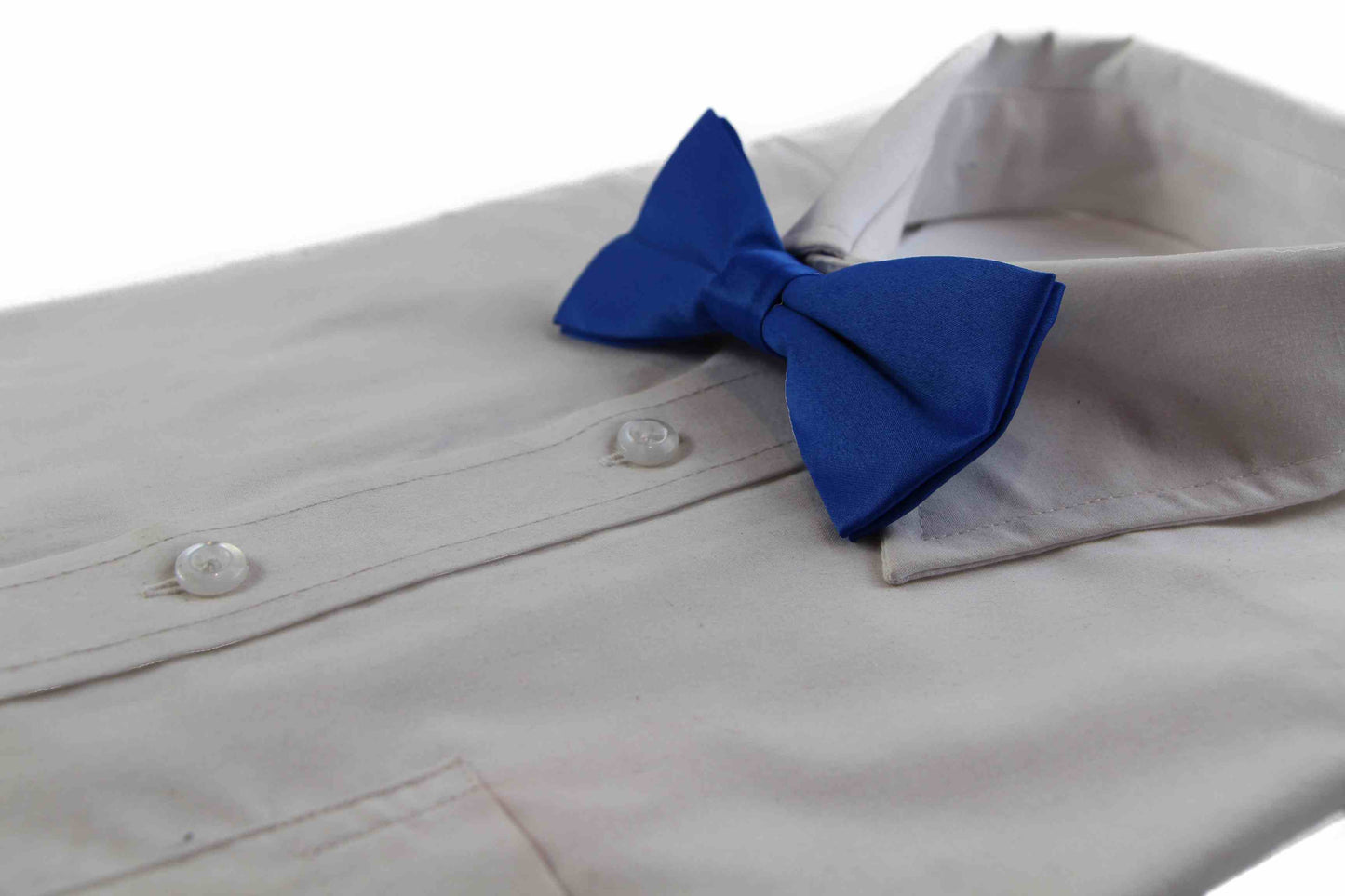 Mens Matt Solid Plain Royal Blue Colour Bow Tie