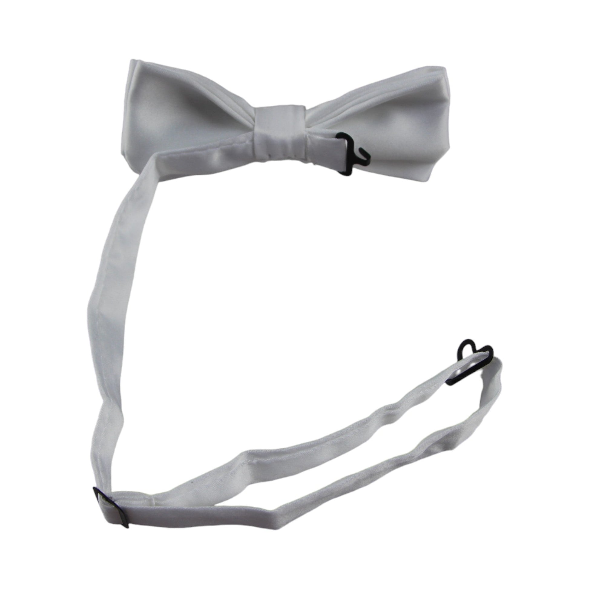 Mens Matt Solid Plain White Colour Bow Tie