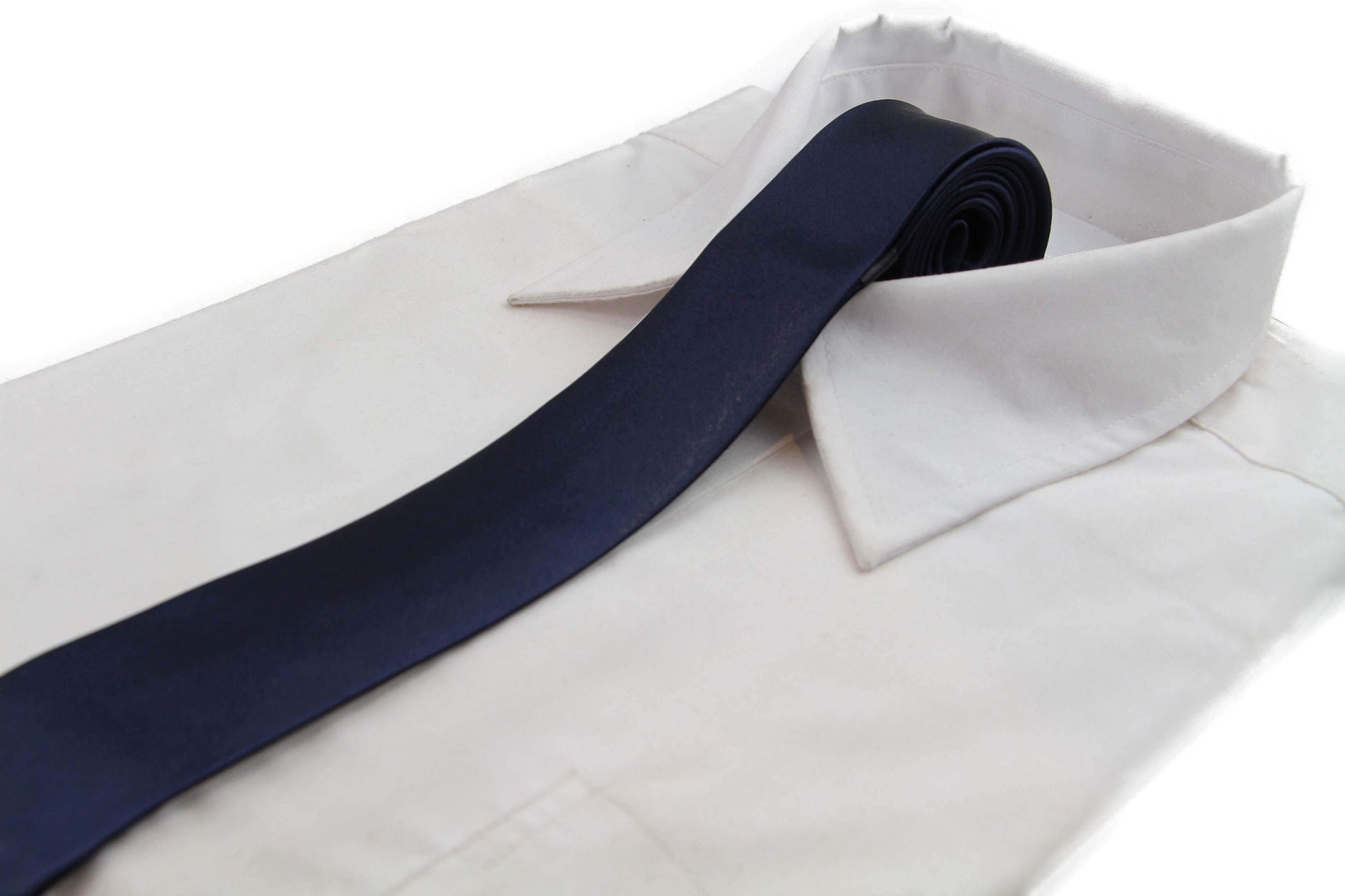 Mens Midnight Blue 5cm Skinny Plain Neck Tie