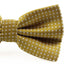 Mens Mustard Yellow Plain Coloured Bow Tie With White Polka Dots