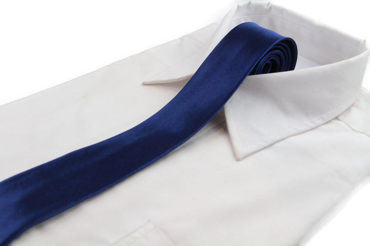 Mens Navy 5cm Skinny Plain Neck Tie