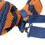Mens Navy And Bronze Thick Vertical Striped Knitted Bow Tie