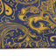 Mens Navy & Apricot Boho Paisley Silk Pocket Square