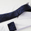Mens Navy & Black Boho Paisley Matching Neck Tie, Pocket Square, Cuff Links And Tie Clip Set