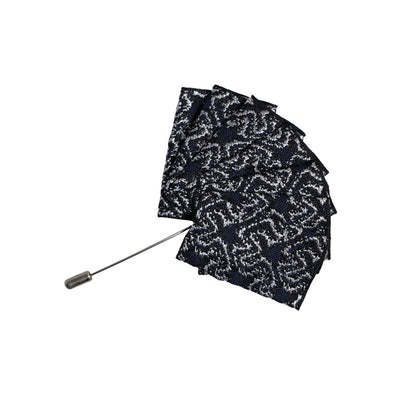 Mens Navy, Black & Silver Suit Pocket Square Blazer Jacket Lapel Pin