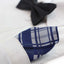 Mens Navy Blue Checkered Silk Pocket Square